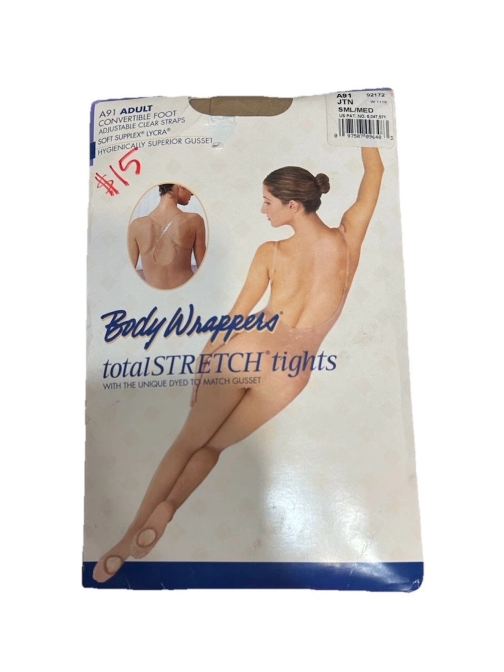 Body Wrappers TotalSTRETCH Convertible Foot Tights A91 S/M Suntan Dance Ballet